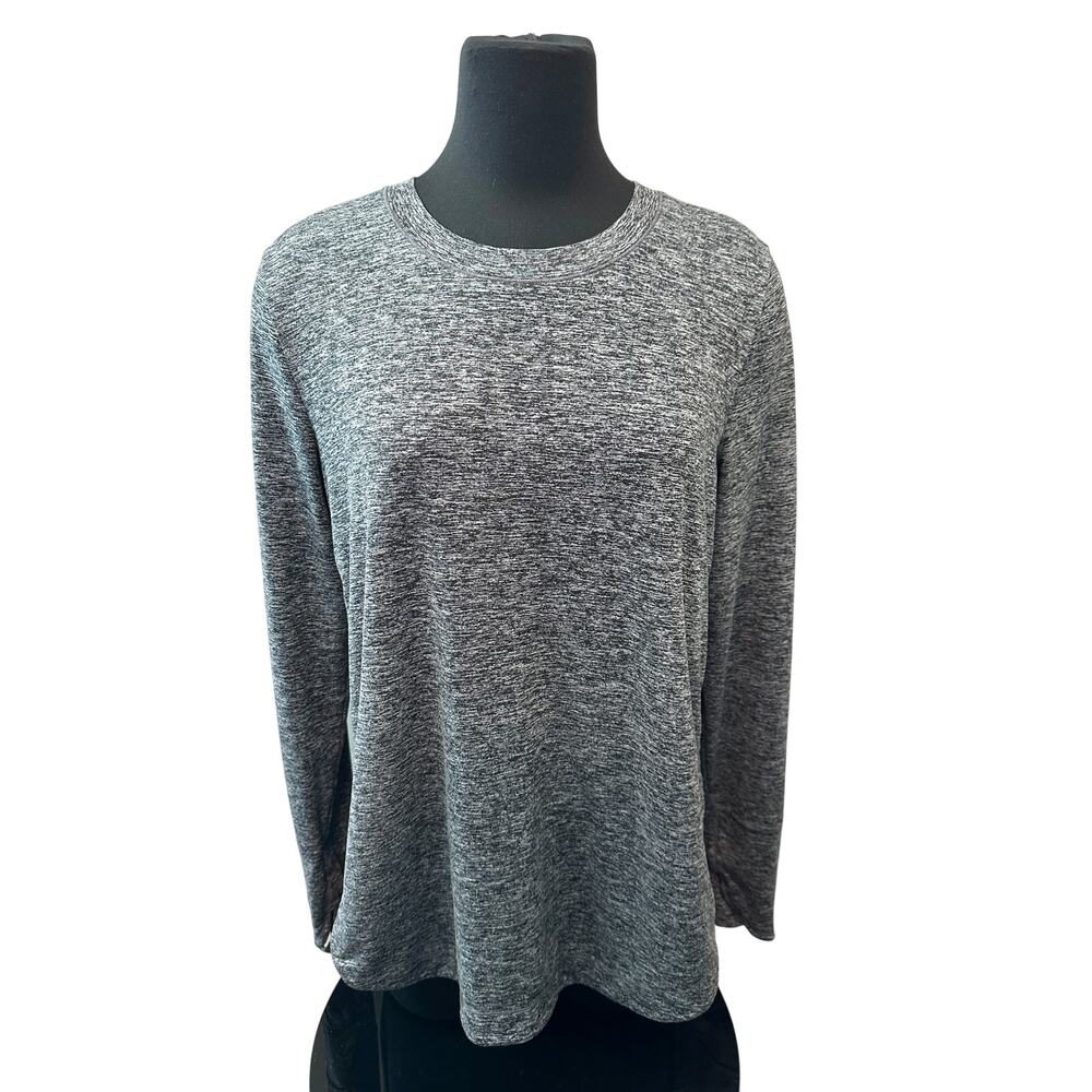ATHLETA | Gray Long Sleeve Athletic Top Soft Stretch Crewneck | Large - Picture 2 of 6